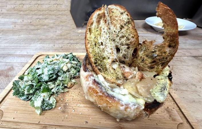 French Onion Soup in a Sourdough Bread Bowl