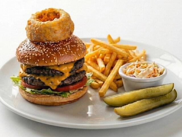 The Heritage Double Cheddar Burger Deluxe: A Full Pound of Flavor