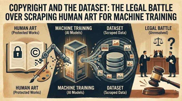 Copyright and the Dataset: The Legal Battle Over Scraping Human Art for Machine Training