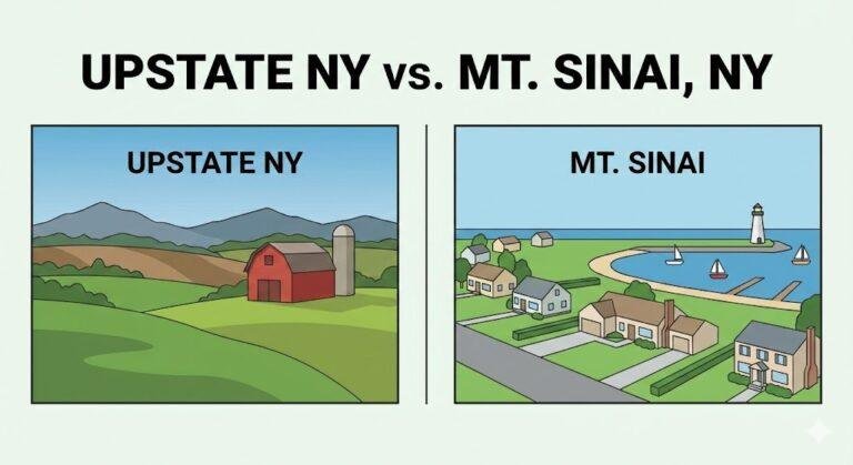 Upstate New York vs. Mt. Sinai, NY: Big Land, Small Prices — But What Are You Really Getting?