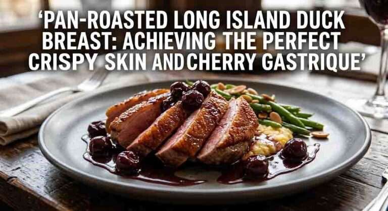 Pan-Roasted Long Island Duck Breast: Achieving the Perfect Crispy Skin and Cherry Gastrique