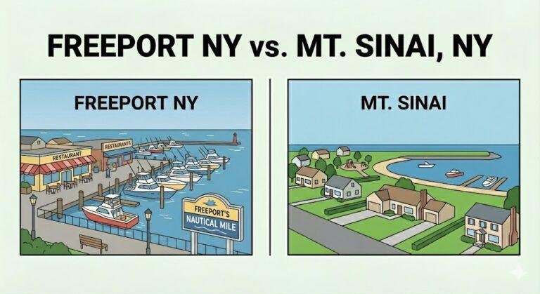 Freeport, NY vs. Mt. Sinai, NY: The Nautical Mile vs. The North Shore Harbor