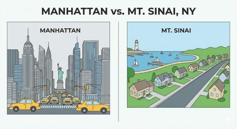 Manhattan, NY vs. Mt. Sinai, NY: The Ultimate Urban-to-Suburban Real Estate Showdown