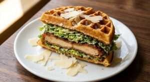 Crispy Waffle Chicken Caesar Salad Sandwich