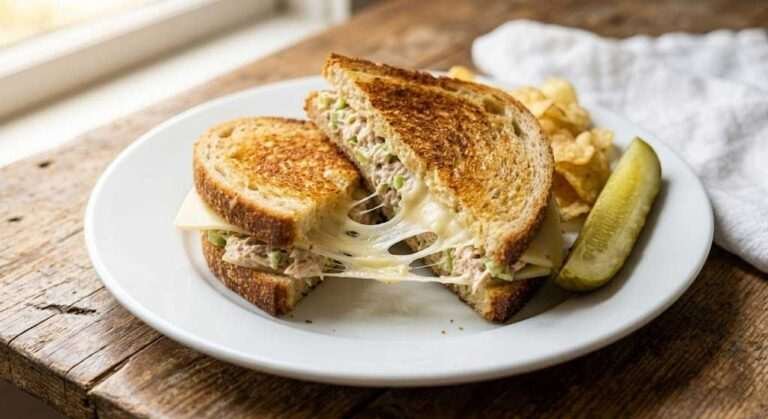 Heritage Diner Griddled Tuna Melt with Melted Swiss on Sourdough