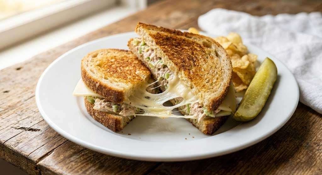Heritage Diner Griddled Tuna Melt with Melted Swiss on Sourdough
