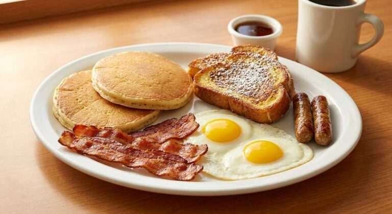 The Heritage Lumberjack Special: Pancakes, French Toast, Eggs, Bacon, and Sausage Platter