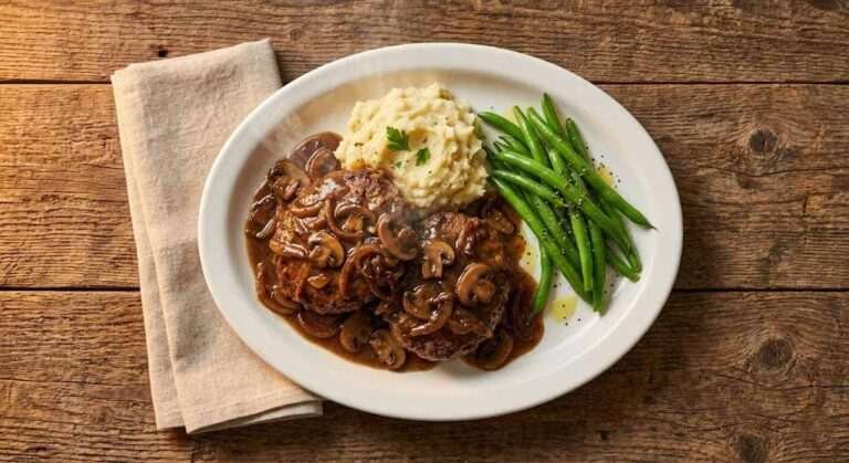 Heritage Diner Salisbury Steak Smothered in Mushroom and Onion Gravy