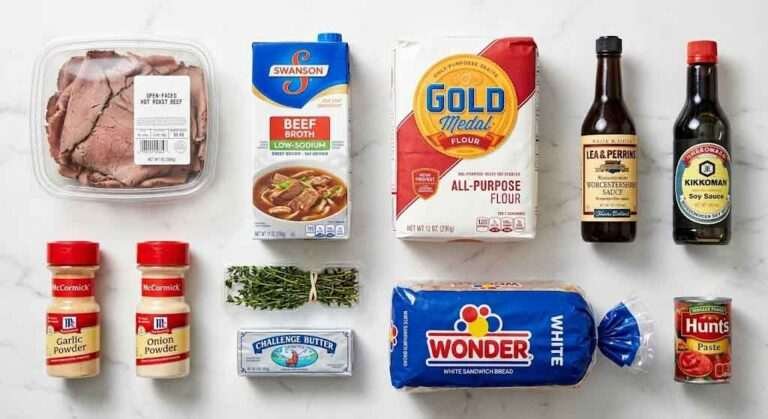 Open-Faced Hot Roast Beef Smothered in Brown Gravy on White Bread