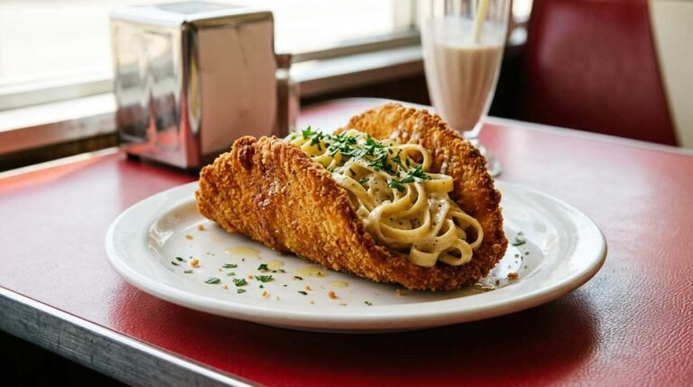 Chicken cutlet filled with fettu