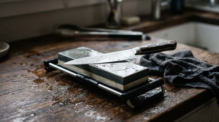 Sharpening a Chef’s Knife at Home on a Whetstone